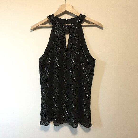 Made in Canada Glamour Witch Black and Silver High Rounded Neck Keyhole … - Picture 1 of 16